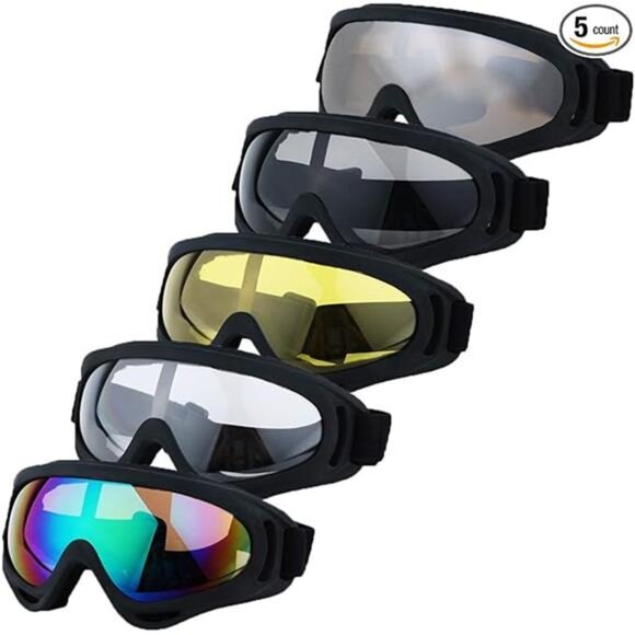 Motorcycle Goggles Pack of 5 -Dirt Bike ATV Motocross Riding Offroad Goggles - Picture 7 of 7
